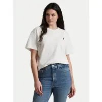 Ralph Lauren para mulher. 211967104001 Camiseta de malha jersey de algodão branco (XXL), Casual, Manga curta