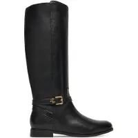 Ralph Lauren para mulher. 802967769001 Botas Brooke II em couro polido preto (37), Plano, Zíper, Casual