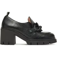 Hispanitas para mulher. HI254331 Mocassins de couro Zurich preto (41), 5 a 8cm, Nenhum, Casual, Clássico