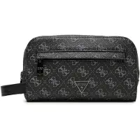 GUESS Mala de higiene 'MILANO SMALL NECESSAIRE' cinzento claro / preto