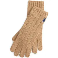 Ralph Lauren para mulher. 455981440003 Luvas de lã e caxemira marrom (OSFA), Casual, Casimira