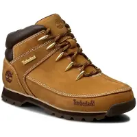 Timberland para homem. TB0A122I2311 Euro Sprint Sapatilhas de couro castanhas de cano médio (47.5), Marrom, Plano, Cordão, Casual, Sustentáv