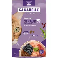 Sanabelle Adult Avestruz &amp; Mirtilos Ração Para Gatos 2 Kg
