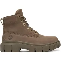 Timberland para mulher. TB0A2FT6EM51 Botins em pele cinzenta Greyfield (36 W), Couro, Plano, Cordão, Casual, Taupe, Sustentável