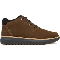 Timberland para homem. TB0A69Q5W071 Botas Hudson Road em pele castanha de cano médio chukka (45.5), Couro, Marrom, Plano, Cordão, Casual, Su