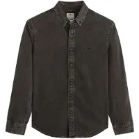 Levi's para homem. A7210-0038 Camisa com botões autêntica preta (L), Preto, Casual, Algodão, Manga comprida
