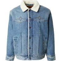 Levi's Casaco meia-estação 'Western Sherpa Trucker' azul ganga / branco natural