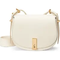 Ralph Lauren para mulher. 428932626002 Bolsa de couro Saddle bege (OSFA), Branco, Casual, Pele