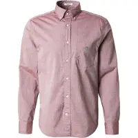 Gant para homem. 3000100 Camisa clássica de popelina vermelha, com corte Regular Fit (S), Vermelho, Casual, Algodão, Clássico, Manga comprid
