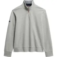 Superdry para homem. M2014078A Camisola de piqué com meio fecho de correr Cinzento central (M), Casual, Cinza, Algodão