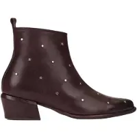 Wonders para mulher. D-2002 Botas de couro Fei 02 castanhas (41), Marrom, 3 a 5cm, Zíper, Casual