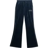 Superdry para mulher. W7011274A Country Club Velour Straight Pants azul-marinho (L), Casual, Poliéster