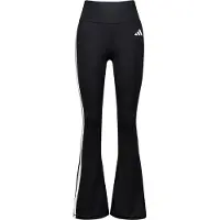 Adidas Calças de desporto 'Optime Essentials Workout 3-Stripes Flared' preto / branco