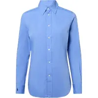 Ralph Lauren para mulher. 211941509001 Camisa de algodão stretch azul Fil-à-fil (46), Casual, Manga comprida