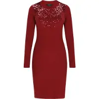 Faina Vestido de malha borgonha