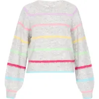 Mymo Pullover limão / cinzento claro / verde pastel / cor-de-rosa / magenta