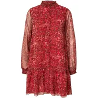 Pepe Jeans para mulher. PL9537711 Vestido Mimi vermelho (XS), Casual, Poliéster, Manga comprida
