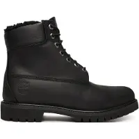 Timberland para homem. TB1A2E2P0011 Bota Premium 6 Inch Lace Up em pele preta (47.5 W), Couro, Preto, Plano, Cordão, Casual