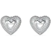 GUESS Brincos Beloved Pave Heart Studs