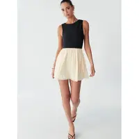 BWLDR Vestido 'VIEW MINI DRESS' ecru / preto