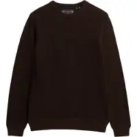 Superdry para homem. M6110681A Camisola castanha escura de textura leve (XXL), Marrom, Casual, Algodão, Manga curta