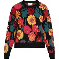 Usha Pullover 'Festival' amarelo dourado / petróleo / vermelho / preto