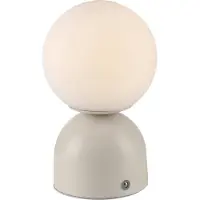 Schöner Wohnen Candeeiro de mesa LED a bateria RUDI, bege, altura 20 cm, CCT, regulação por