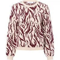 Comma Pullover bege / vermelho vinho