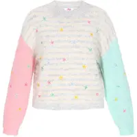 Mymo Pullover cinzento claro / menta / cor-de-rosa