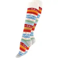 Stark Soul Meias pelo joelho 'Hygge' azul / laranja / vermelho / branco lã