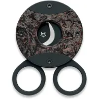 FOX Circle Cigar Cutter 744-CFD, PVD Sandvik 12C27, Dark Matter Fatcarbon Titanium, cortador de charutos