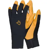 Norrøna - Vestuário ski travessia - Lyngen Windstopper Leather Gloves Caviar Black para Unissexo - Tamanho S - Preto