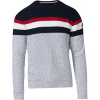KOROSHI Pullover azul escuro / cinzento / vermelho / branco