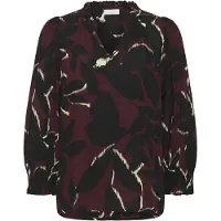 Kaffe Blusa 'Linda' creme / merlot / preto
