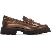 Carmela para mulher. 16269802-TAUPE Sapatos de couro 162698 castanho (38), Marrom, 1 a 3cm, Nenhum, Casual, Clássico, Couro patenteado