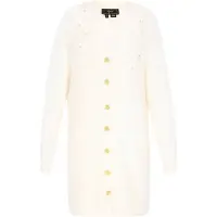 Faina Sobretudo de malha 'Fashion Look' ouro / offwhite