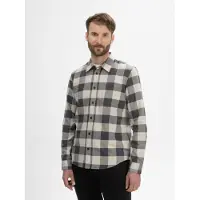 Mela London Camisa 'Sahel' bege claro / cinzento / antracite