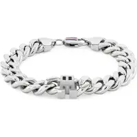 Tommy Hilfiger Bracciale In Acciaio Distintivo 19 Cm — Bracciale