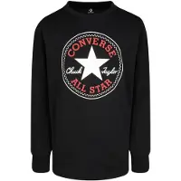 Converse T-Shirt mangas curtas CHUCK PATCH LONG SLEEVE TEE rapazes - Preto - 8 / 10 ans