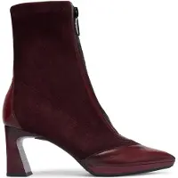 Hispanitas para mulher. HI254186 Botins Atlanta Soho em pele cor de vinho (39), Couro, 3 a 5cm, Zíper, Casual, Borgonha