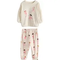 Next Pijama castanho escuro / cor-de-rosa / branco