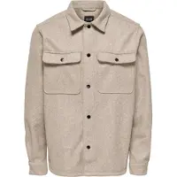 Only & Sons Camisa 'Ash' bege mosqueado