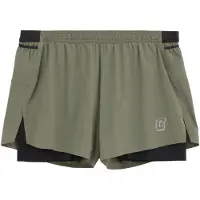 Circle - Vestuário trail corrida - Legend Short 2in1 M Moss para Homem - Tamanho XL - Verde
