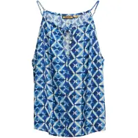 Superdry para mulher. W6012102A Top de alças Beach azul (XS), Casual, Viscoso, Sem mangas / correias