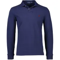 Ralph Lauren para homem. 710680790046 Pólo de piqué azul-marinho Slim Fit personalizado (3XL), Casual, Algodão, Manga comprida
