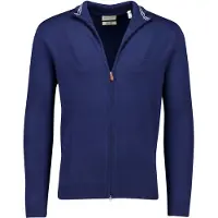 Gant para homem. 8050208 Casaco com fecho de correr em lã merino extrafina azul-marinho (XXL), Casual, Manga comprida