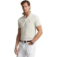Ralph Lauren para homem. 710713130002 Pólo personalizado em algodão macio Slim Fit branco (L), Casual, Manga curta