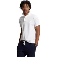 Ralph Lauren para homem. 710548797001 Camisa Polo Piqu Slim Fit branca (XXL), Branco, Casual, Algodão, Manga curta
