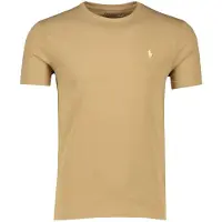 Ralph Lauren para homem. 710671438329 T-shirt de malha Slim Fit personalizada castanha (S), Marrom, Casual, Algodão, Manga curta