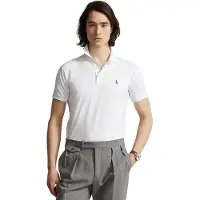 Ralph Lauren para homem. 710685514001 Pólo Slim Fit de toque suave branco (L), Casual, Algodão, Manga curta